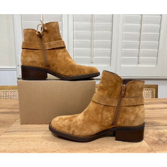 Born Women's Tori Boots Tan Camel Suede Size 8 NWOB Wraparound Straps Comfy - Picture 8 of 13